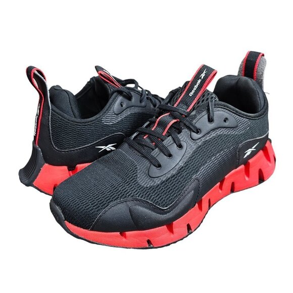 Reebok Zig Dynamic Running Black And Red Performance Sneaker Shoe - Picture 3 of 7
